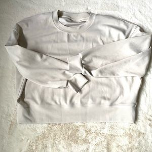 Lululemon Perfectly Oversized Cropped Crew sz 8 White Opal Brand New Softstreme